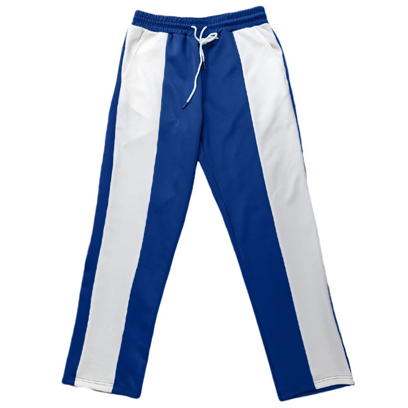 Hommes décontracté sport lâche santé tissu taille Jogging séchage rapide couture contraste couleur pantalons longs mode